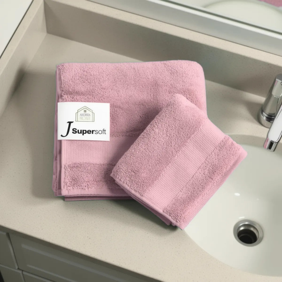 Coppia asciugamani in 600gr di spugna - Tinta Unita