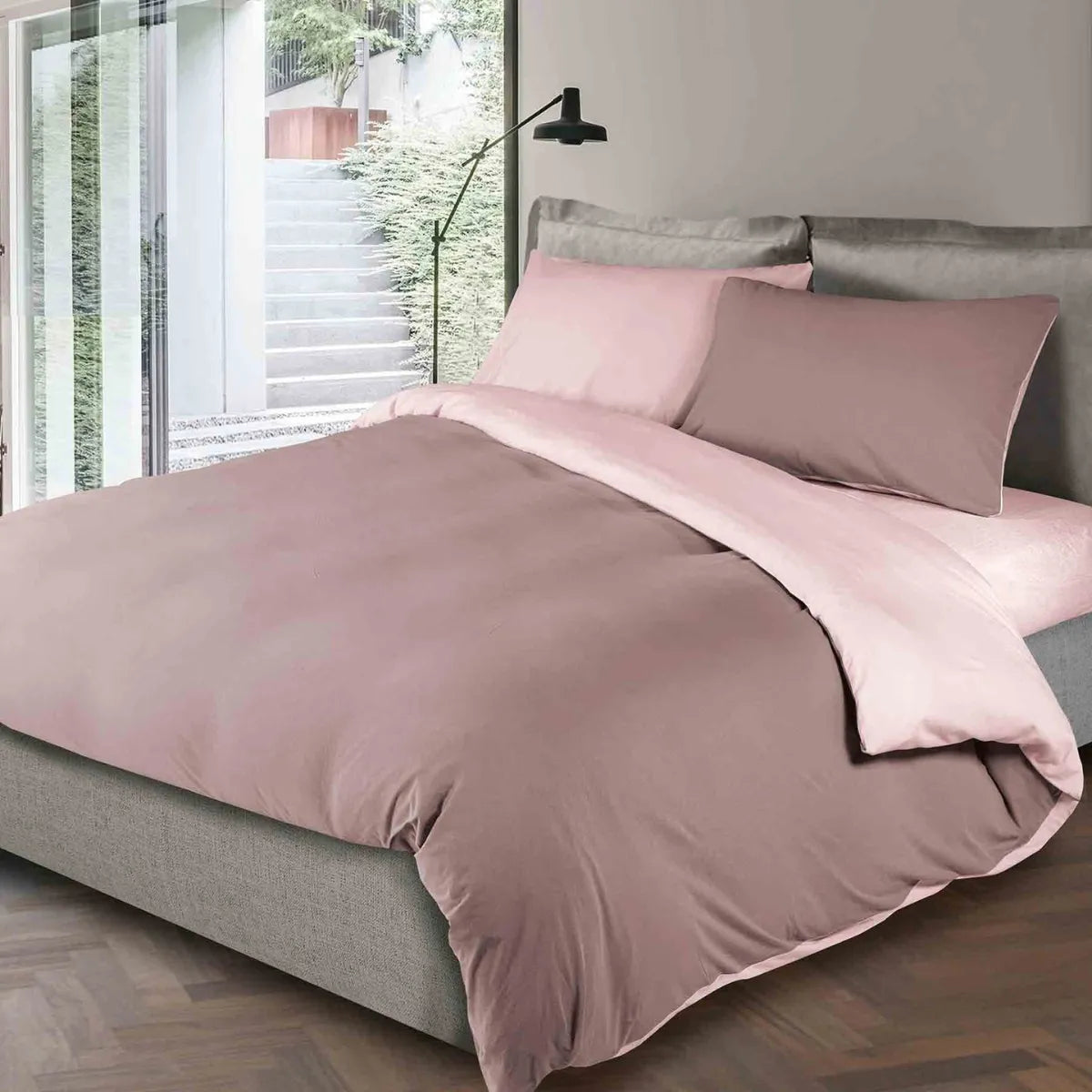 Completo copripiumino in jersey Logan Colore rosa