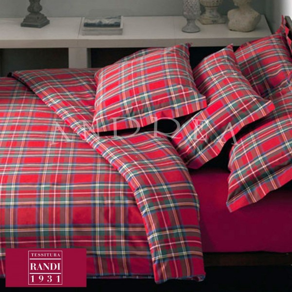 Copripiumino a una piazza e mezza a fantasia tartan color malva