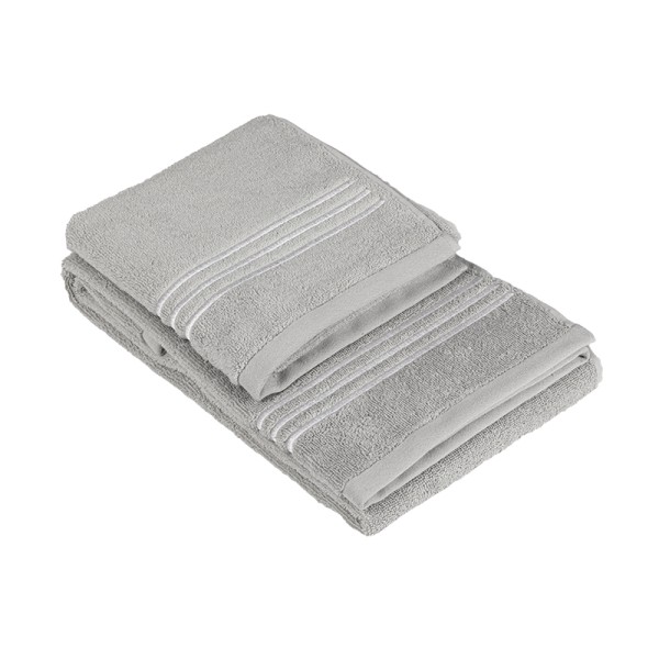Paar Handtücher 1+1 Fazzini Isola Farbe Grau + Weiß