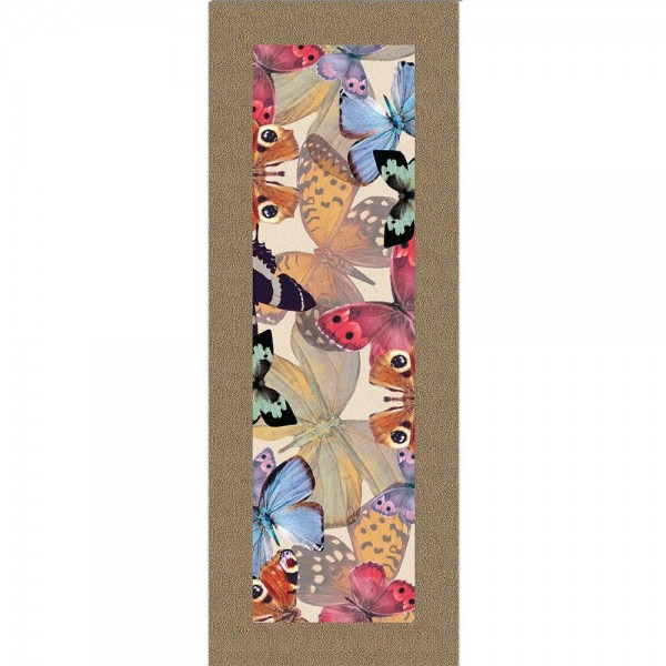 Runner Tovaglia Vis a Vis 50x150 Borbonese Butterfly colore Marrone