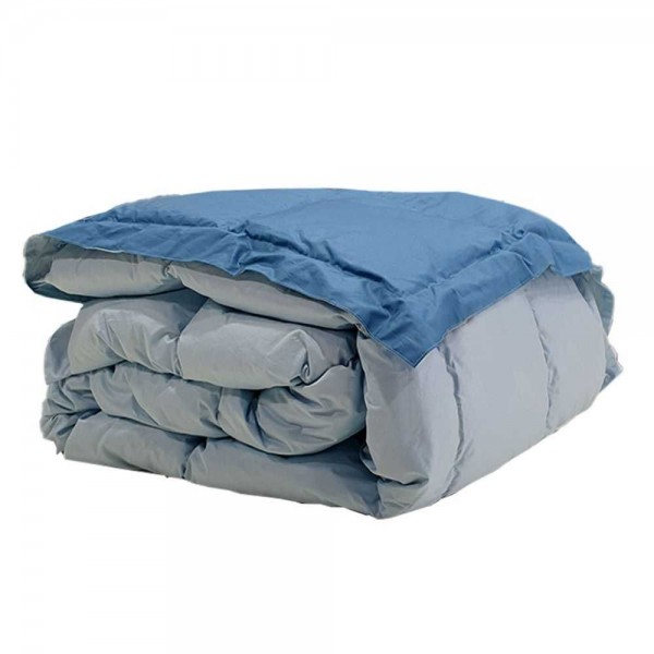 Trapunta in Piuma Bicolore Letto Singolo DaunenStep Dune Winter - Blu / Azzurro