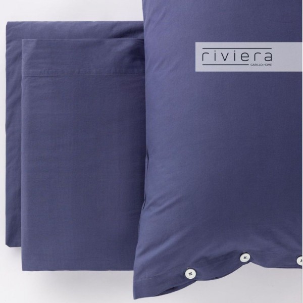 Completo lenzuola letto piazza e mezza Carillo Riviera Freedom Blu Denim