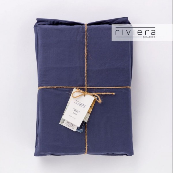 Completo lenzuola letto piazza e mezza Carillo Riviera Freedom Blu Denim