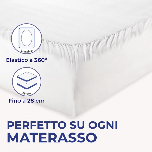 Bassetti Lenzuola LETTO SINGOLO, Completo letto Made in Italy, 1 Lenzuolo  Piano 160x280 cm + 1 Lenzuolo con Angoli 90x200 cm + 1 federa 50x80 cm
