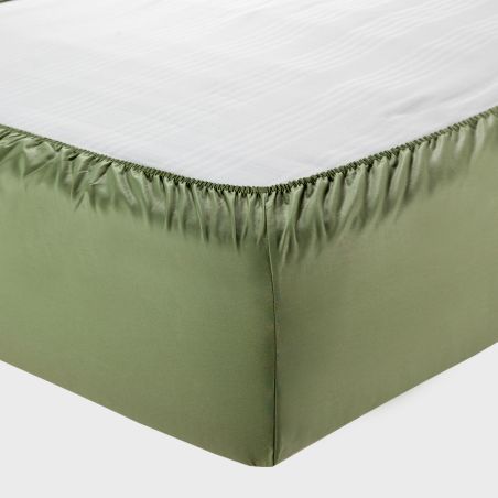 Draps housse pour lit matrimonial Andrea Home I Colorissimi en uni Vert Céladon