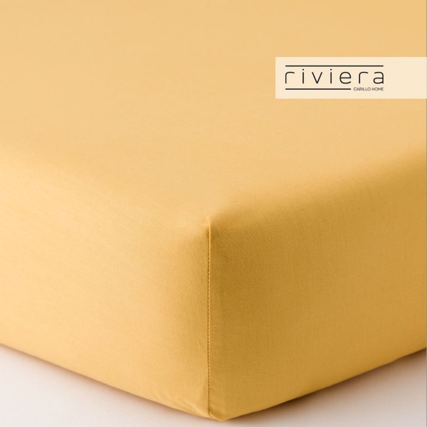 Completo Lenzuola letto Matrimoniale Carillo Riviera Giulietta con Rouches Giallo crema