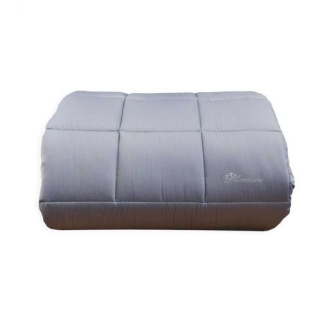 Winter Steppdecke für Doppelbett Blumarine Lory aus Satin blaue Farbe