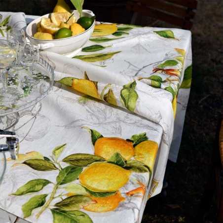 Nappe en lin 140x170 Tessitura Toscana Limoncello couleur Jaune pour 6 personnes