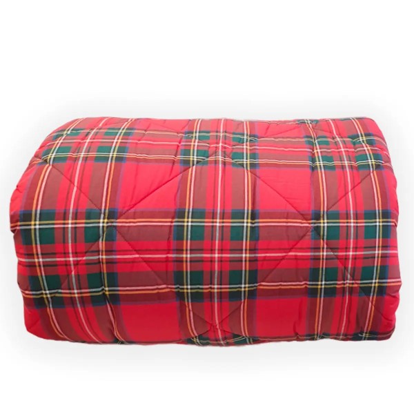 Trapunta letto Piazza e Mezza Cavalieri Madison Tartan colore Rosso