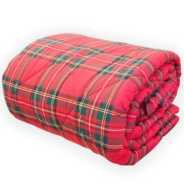 Trapunta letto Piazza e Mezza Cavalieri Madison Tartan colore Rosso