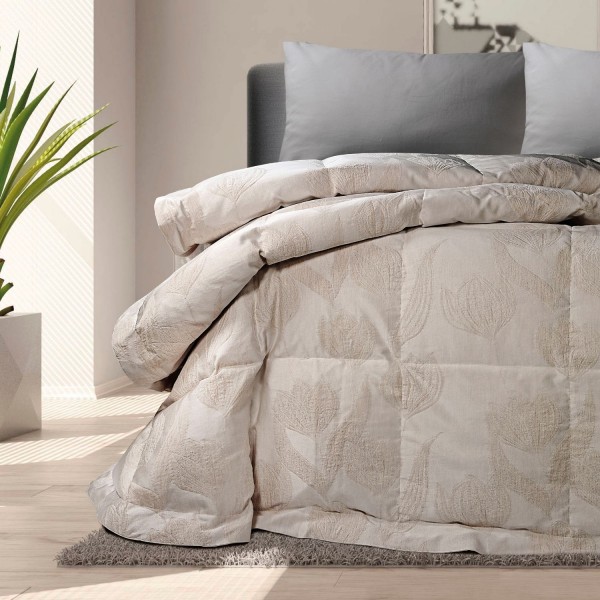 Couette en plumes pour lit double DaunenStep Bellapiuma Classic Winter couleur ivoire