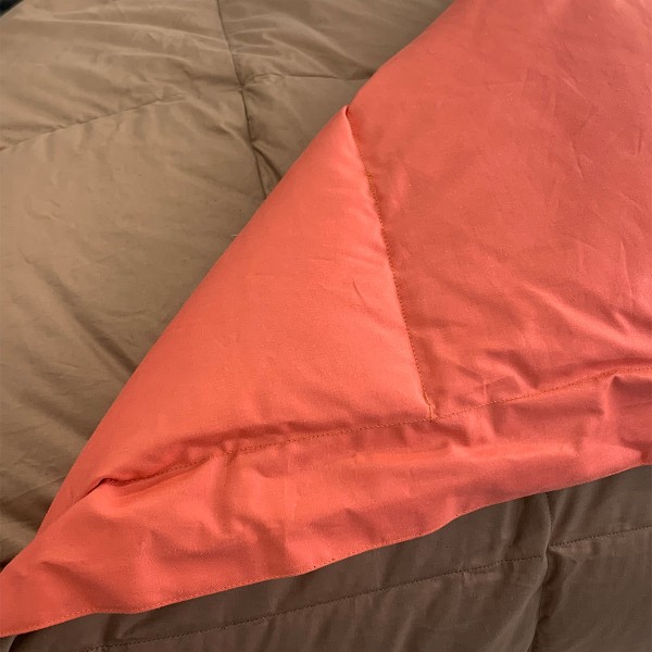Couette en plumes pour lit simple DaunenStep Duna CLASSIC WINTER couleur marron/rouge