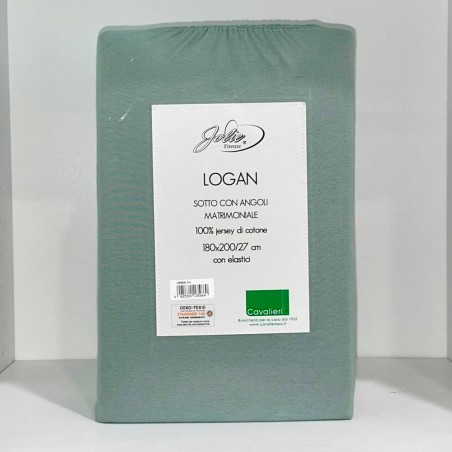 Drap-housse pour lit double avec coins Logan en jersey couleur vert clair