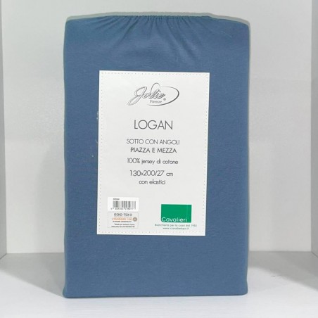 Draps-housses pour lit une place et demie Logan en jersey Couleur jean