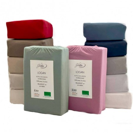 Draps-housses pour lit une place et demie Logan en jersey Couleur perle