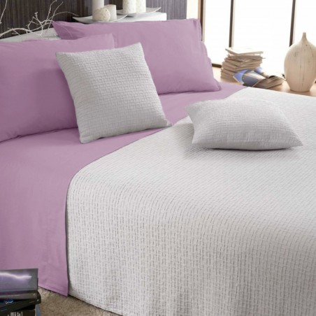 Completo lenzuola letto matrimoniale NO STIRO Cavalieri Melbourne colore Peonia