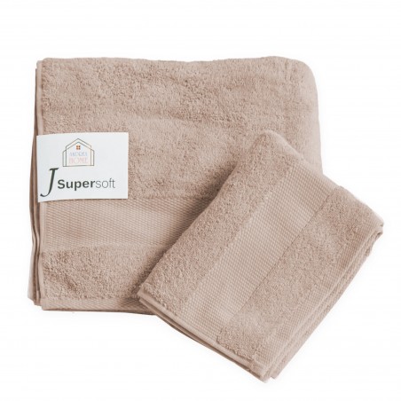 Paar Handtücher Gesicht + Gäste Andrea Home JSuperSoft Beige