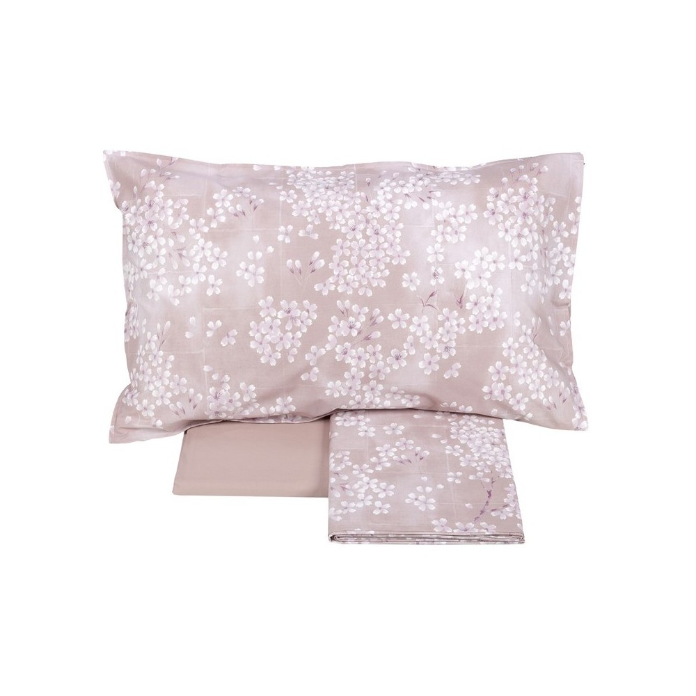 Parure de draps lit double Fazzini Kimono couleur rose