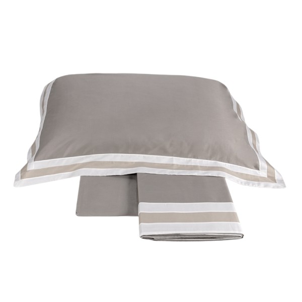 Bettwäsche-Set Doppelbett Fazzini Sentieri Farbe Sasso-Torrone