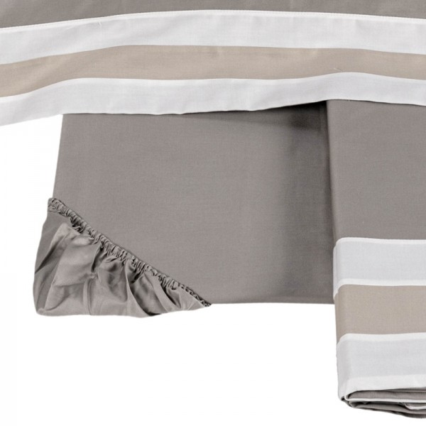 Parure de draps lit double Fazzini Kimono couleur Sasso-Torrone