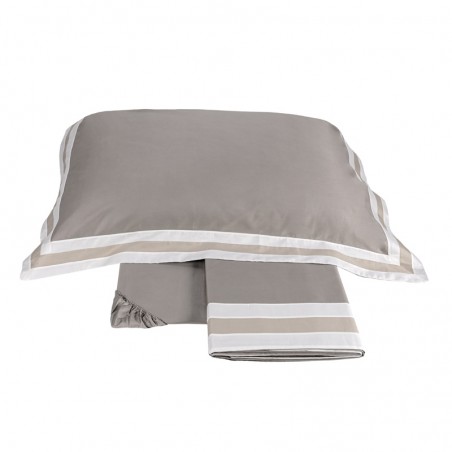 Bettwäsche-Set Doppelbett Fazzini Sentieri Farbe Sasso-Torrone