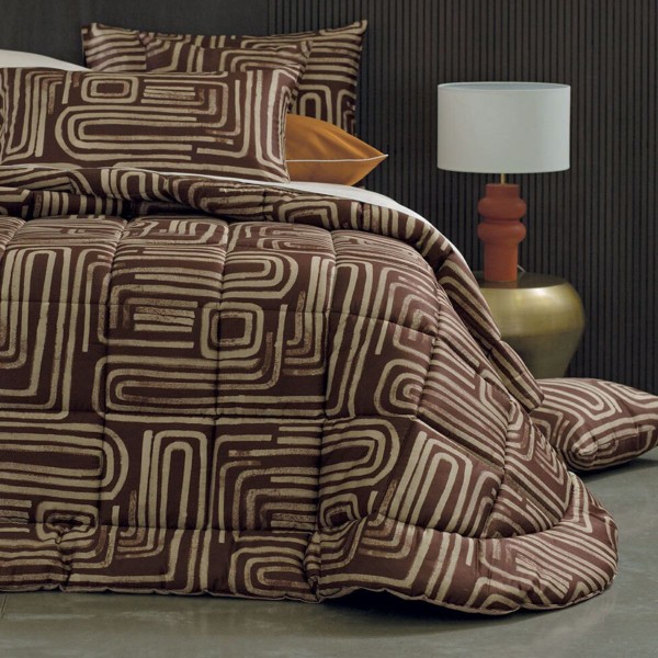 Couette lit double Dondi Jazz couleur Marron