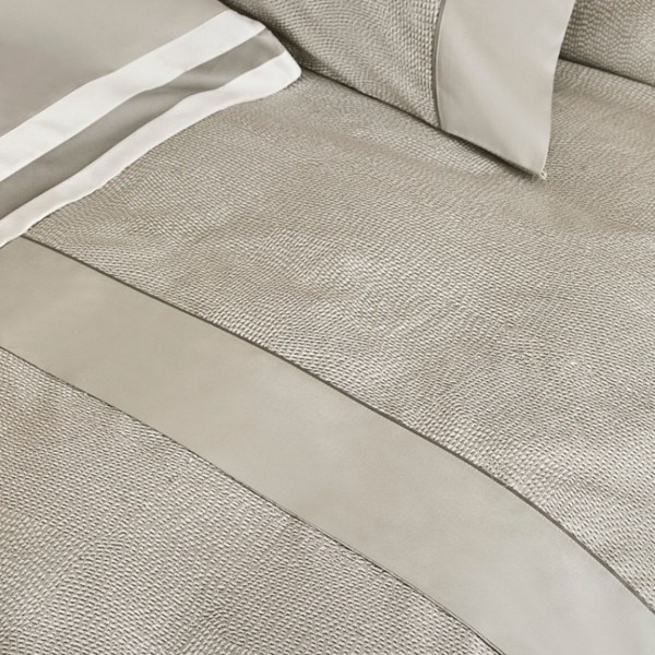 Completo Lenzuola letto Matrimoniale Fazzini Sashiko colore Grigio