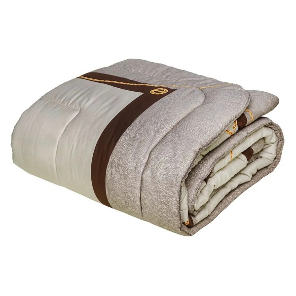 Couette double en satin Borbonese Torino couleur taupe