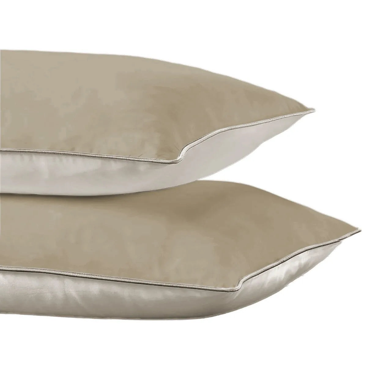 Completo copripiumino in raso di cotone 300TC colore fango elegante e moderno