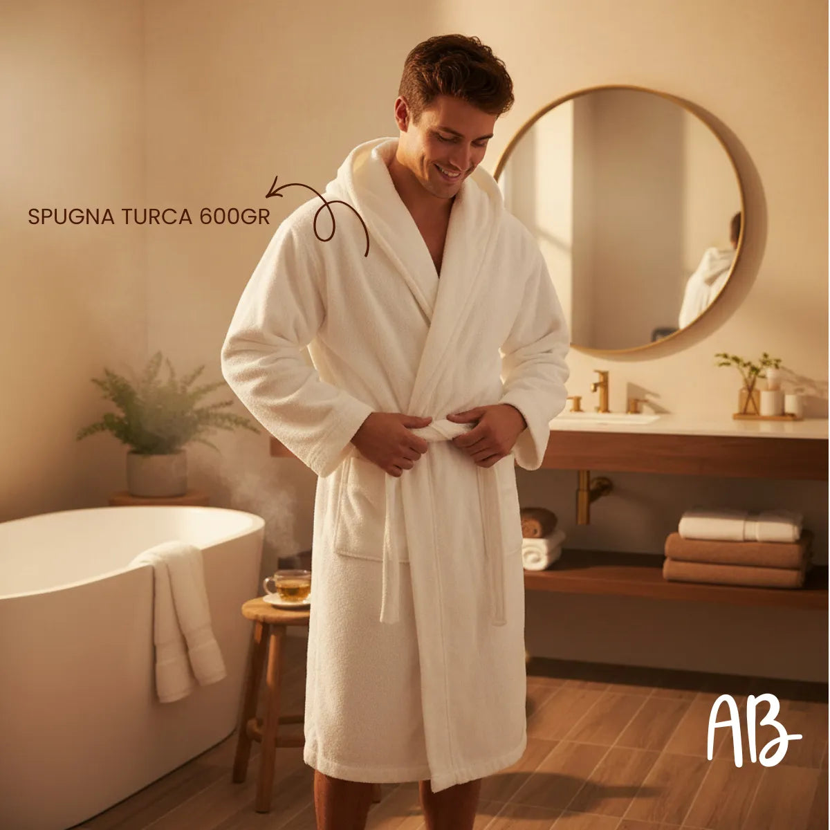 Accappatoio in spugna 600gr Andrea Home - Unisex