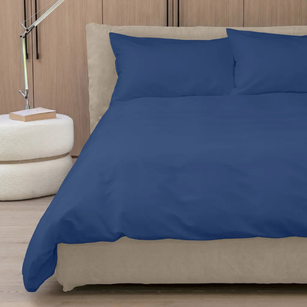 Completo copripiumino Easy NO STIRO colore Blu