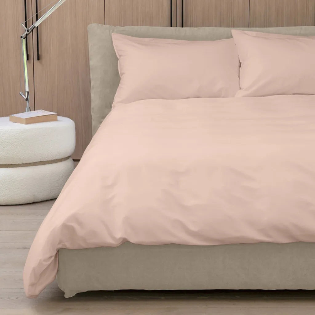 Completo copripiumino Easy NO STIRO colore Rosa chiaro