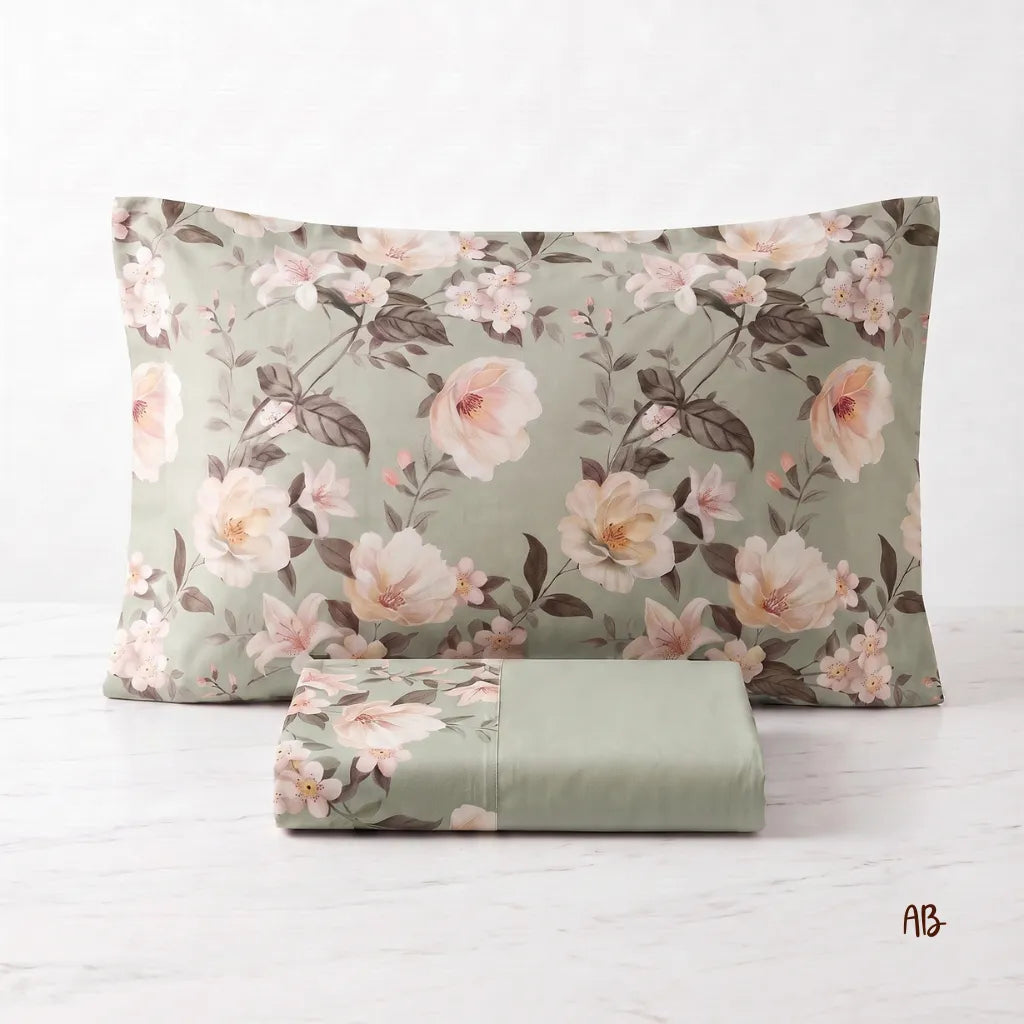 Completo lenzuola Bouquet colore Verde