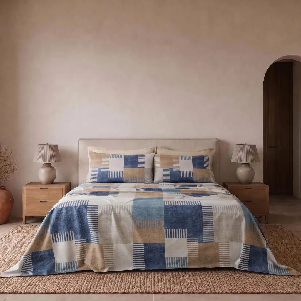 Completo lenzuola Parker Singolo colore Blu