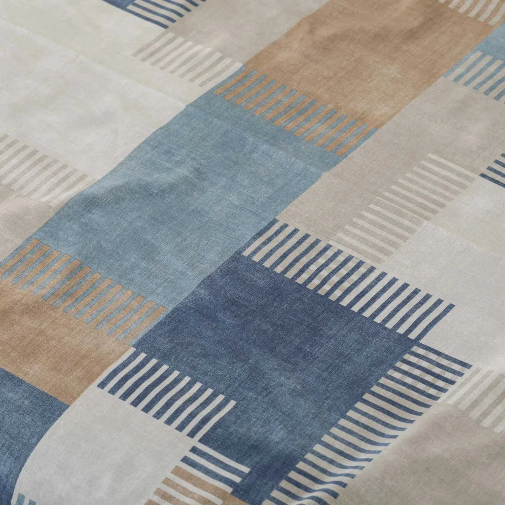 Completo lenzuola in cotone Parker colore blu