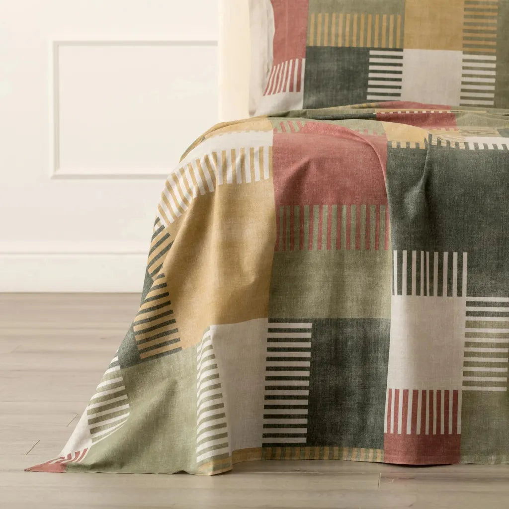 Completo lenzuola in cotone Parker colore Verde