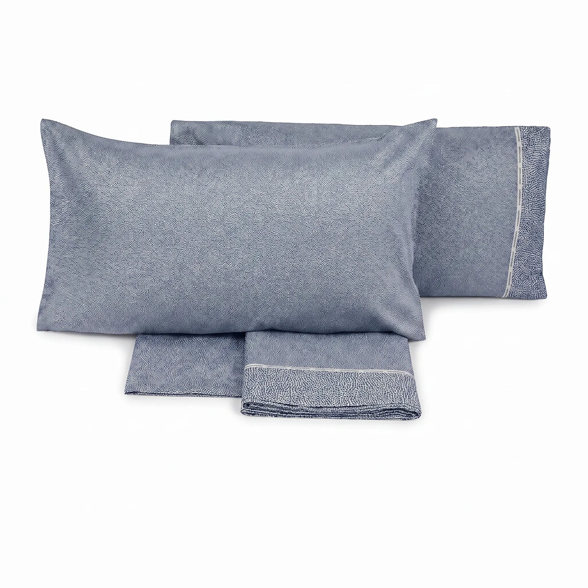 Completo lenzuola Century in raso con 4 federe colore Blue