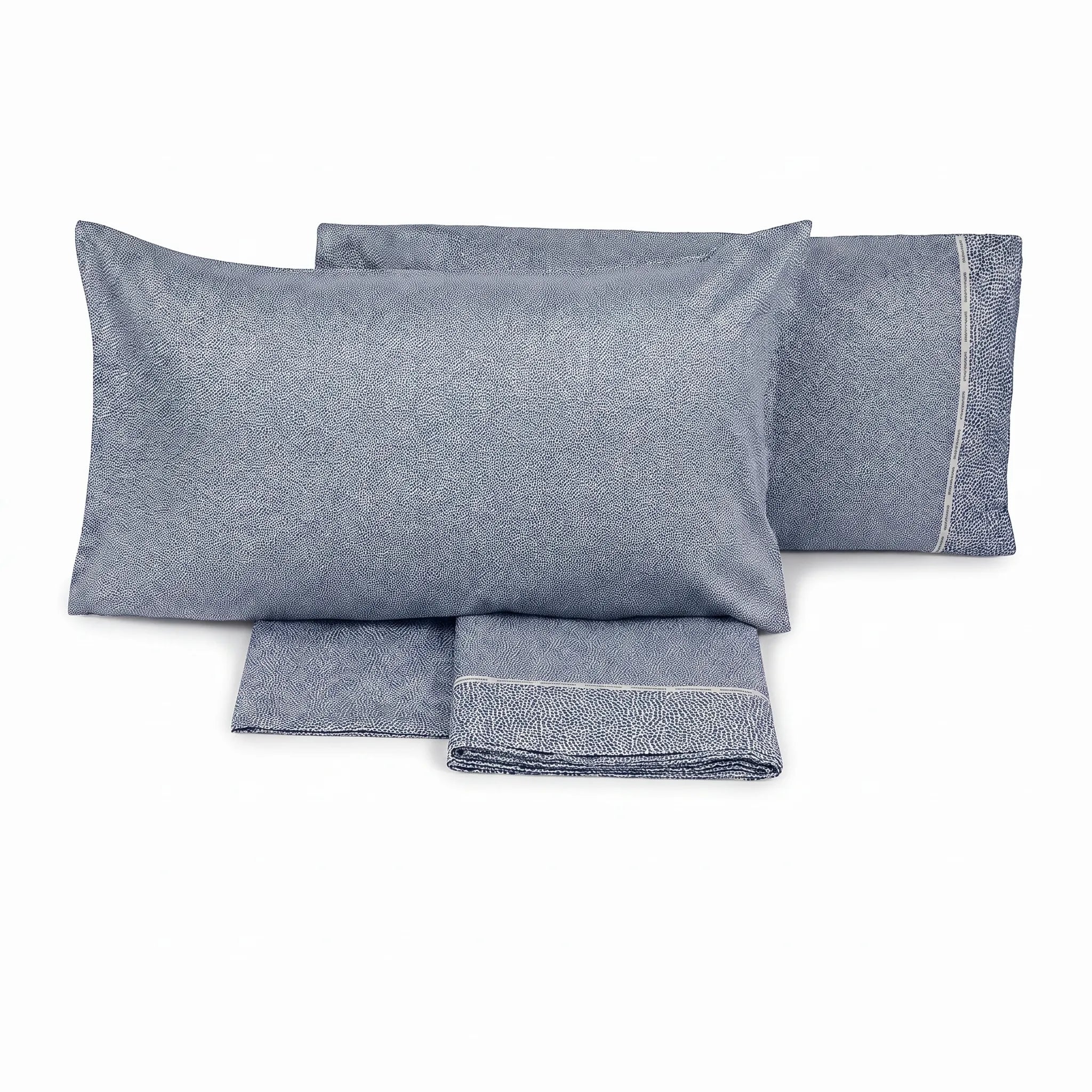 Completo lenzuola Century in raso con 4 federe colore Blue