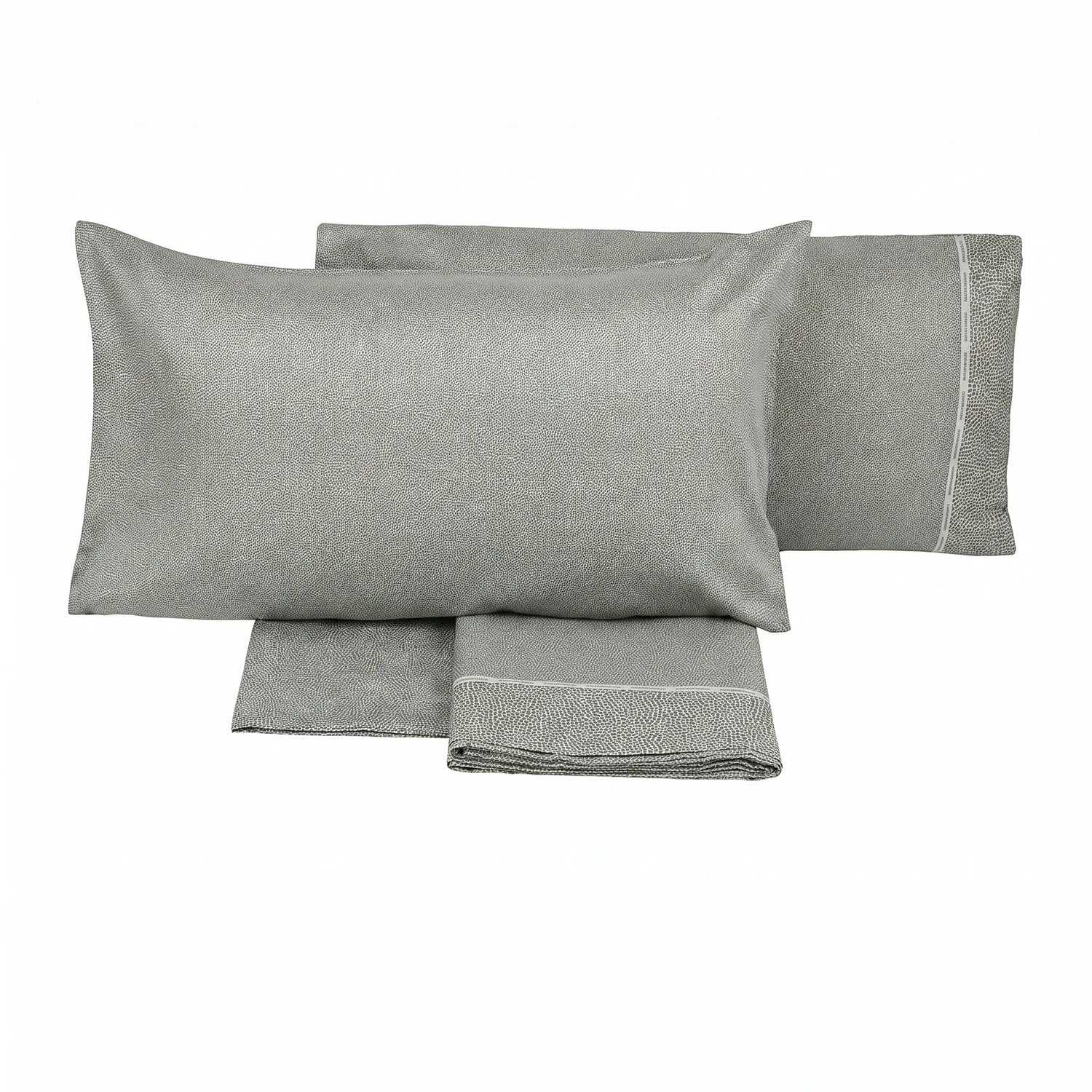 Completo lenzuola Century in raso con 4 federe colore Salvia