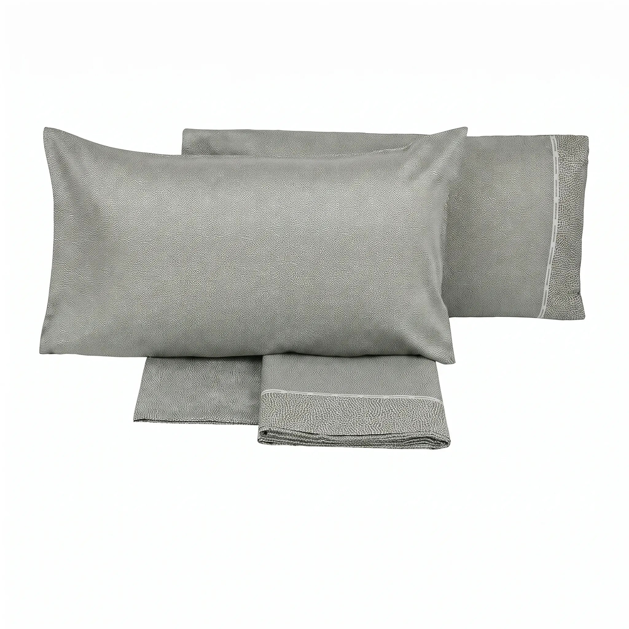 Completo lenzuola Century in raso con 4 federe colore Salvia