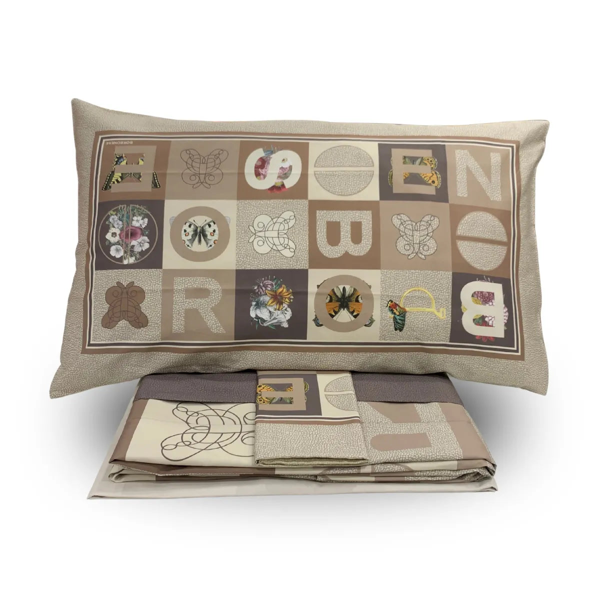 Completo lenzuola in raso Borbonese Color Block