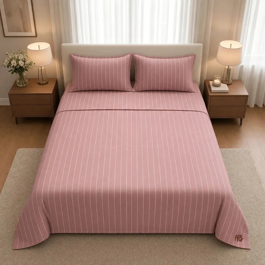Completo lenzuola Elite Matrimoniale colore Malva
