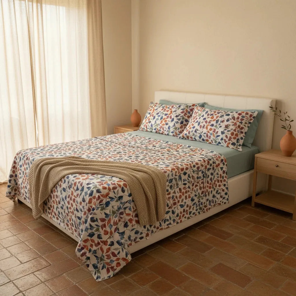 Completo lenzuola in cotone egiziano percalle colore Tiffany