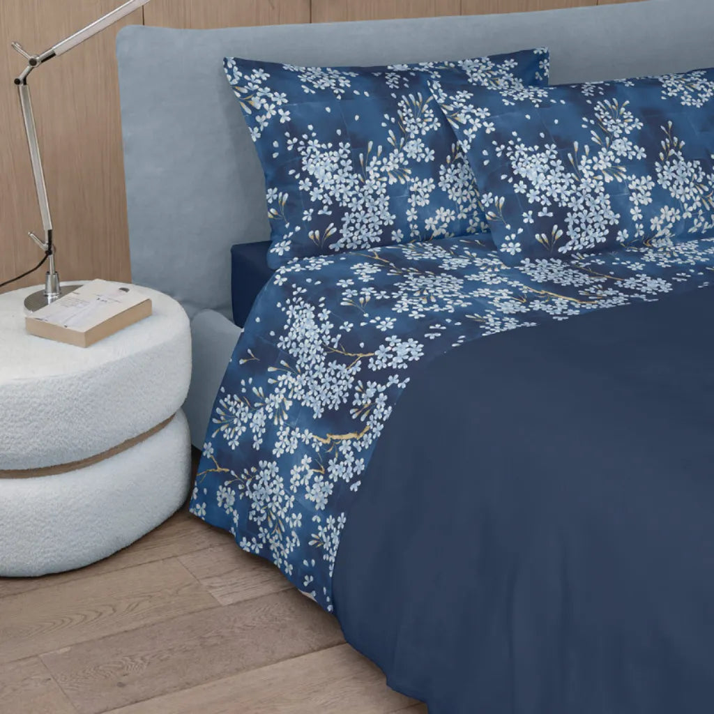 Completo lenzuola Kimono colore Blu