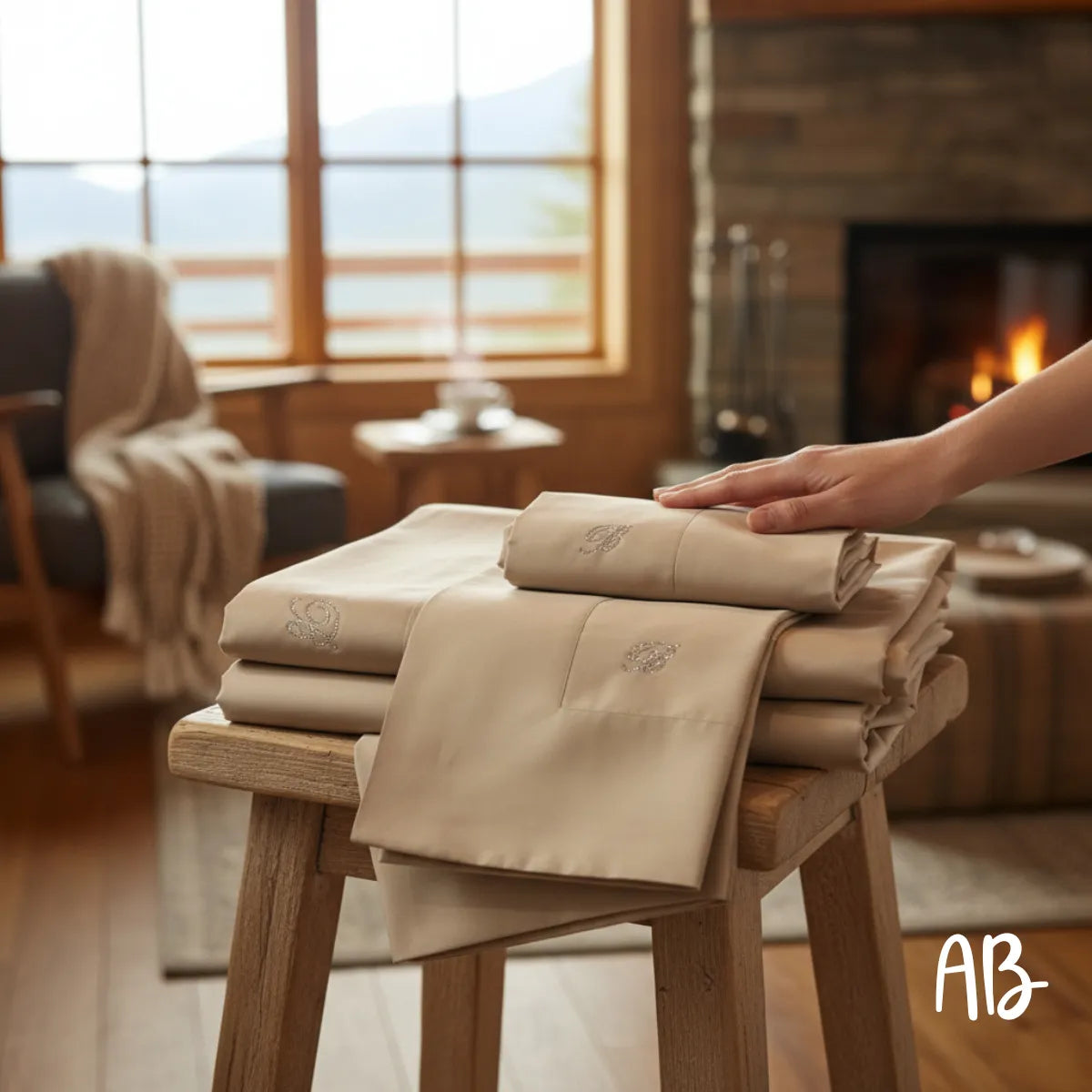 Completo lenzuola in raso di cotone Blumarine Lory - Tinta Unita