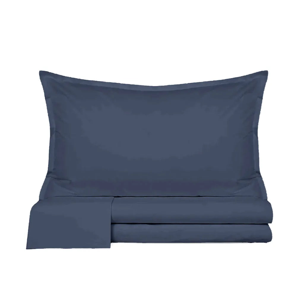 Completo lenzuola in percalle di cotone 200 fili Prestige cavalieri