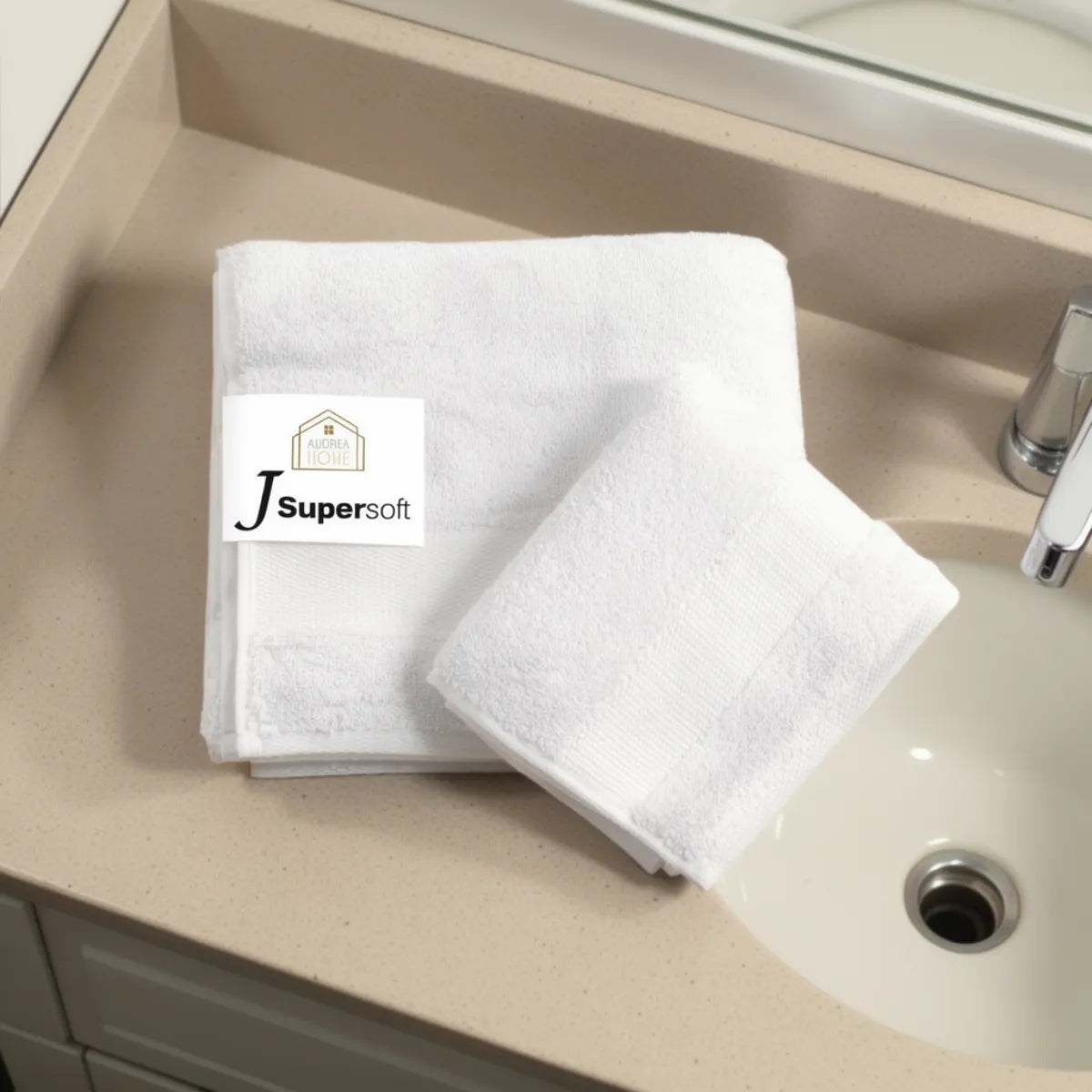 Coppia asciugamani in 600gr di spugna - Tinta Unita