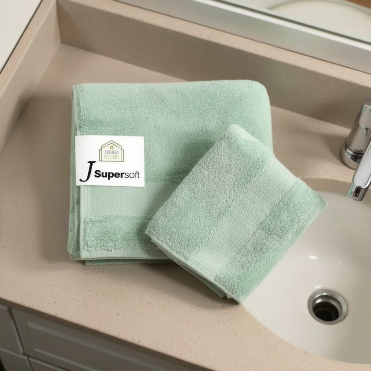 Coppia asciugamani in 600gr di spugna - Tinta Unita