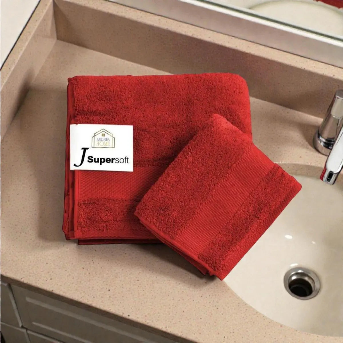 Coppia asciugamani in 600gr di spugna - Tinta Unita